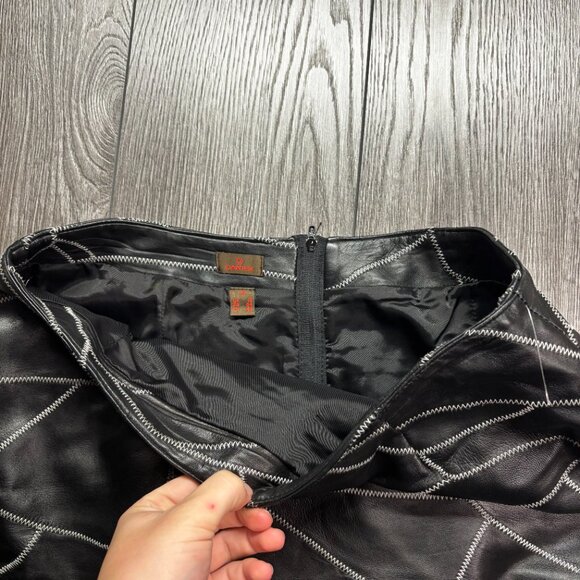 Danier Genuine Leather Blank Skirt Mid 12 Vintage Y2k 34 x 23 Halloween - Picture 3 of 10